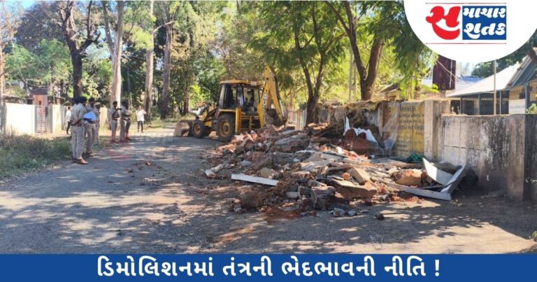 સુબીરમાં તંત્રએ દબાણ કરેલી માત્ર એક દુકાન તોડી પાડતા કાર્યવાહી સામે સવાલ ?