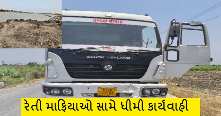 કુકરમુંડાના જુના પીપલાસ ગામે ૨૭ લાખથી વધુ કિંમતની રેતી અને ટ્રક સીઝ